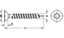 Hafele - Шуруп 5/3,0х13 мм, сталь, потай., цинк "Hospa" - 015.31.326