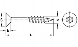 Hafele - Шуруп Hospa CS TS сталь оцинкована 6.0x120мм - 015.46.525