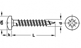 Hafele - Шуруп 3,0х17 (опуклий,цинк) "Hospa" - 015.71.544