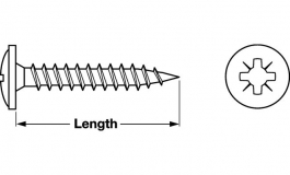 Hafele - Шуруп для задн.панелі гальв.3,5x25мм - 016.10.671