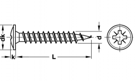 Hafele - Шуруп 4,0х40 мм, сталь, плоск.,оцинк "Hospa" - 016.20.886