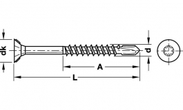 Hafele - Шуруп CS TS сталь оцинкована 4.5x45мм - 019.01.922