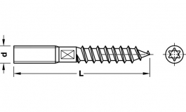 Hafele - Стержневий шуруп сталевий оцинкований M4x40 мм - 026.10.903