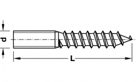 Hafele - Шпилька для ніжки столу, М8х80 мм, ст., оцинков. - 026.12.944