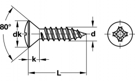 Hafele - Шуруп сталевий оцинкований 3.5x16мм - 028.02.064