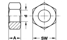 Hafele - Шестигранна гайка по DIN934 різьба M5 сталь оцинкована - 034.16.905
