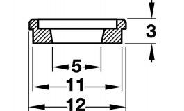 Hafele - Шайба D12х3 мм на скло, пластмаса, прозора - 037.03.400