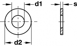 Hafele - Шайба сталева оцинкована по DIN125 внутрішній D=13,0 мм - 037.20.912