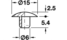 Hafele - Заглушка отвору 6,0/15 мм, пластм, темн. корич. - 045.00.118