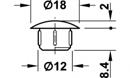 Hafele - Заглушка отвору 12,0/18 мм, пластм, темн. корич. - 045.00.136