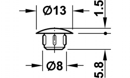 Hafele - Заглушка отвору 8,0/13 мм, пластм, світл. корич. - 045.00.181