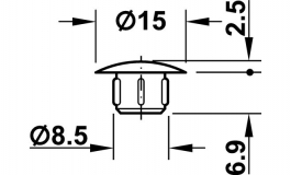 Hafele - Заглушка отвору 8,5/15 мм, пластм, світл. корич. - 045.00.225