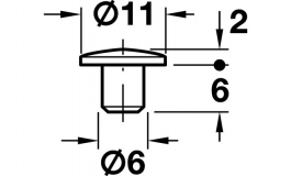 Hafele - Заглушка дерев. D11 мм, для отв. D6 мм, бук - 045.33.330