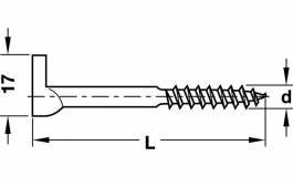 Hafele - Різьбовий гачок 5,8х65 мм, сталь - 057.05.906