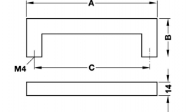 Hafele - Ручка меблева нержавіюча сталь матова 302x40 мм - 100.45.066