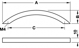 Hafele - Ручка меблева нержавіюча сталь матова  d = 10мм, 259 x32мм - 100.55.005