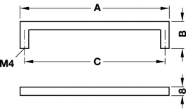 Hafele - Ручка меблева нержавіюч.ст.мат.8/296x25мм - 100.56.007