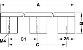 Hafele - Ручка-брусок 785х35х760 мм,KB 900мм, нерж.ст.мат. - 100.66.015