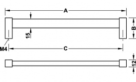 Hafele - Ручка меблева нержавіюча сталь матова 140х35 мм - 100.66.022