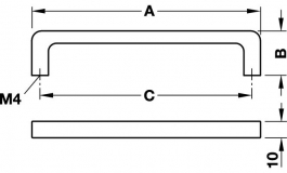 Hafele - Ручка алюм.срібляст.138x27мм - 100.74.902