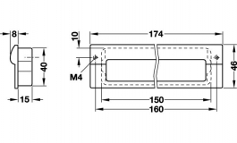Hafele - Ручка меблева 174х46 мм, цамак,колір алюмінію - 101.79.904