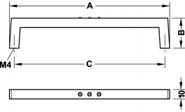 Hafele - Ручка меблева цамак з кристалами 138x32 мм, нікельована матова/прозорі - 102.12.622