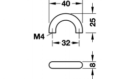 Hafele - Ручка меблева цинк нікельований матовий 40x25мм - 104.62.600