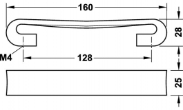 Hafele - Ручка гумова, колір: оранжевий 160x28 мм - 105.51.932