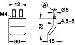 Hafele - Ручка шкіряна чорна 30x28мм - 105.95.350