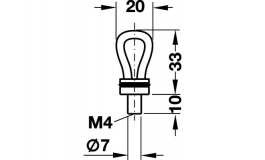 Hafele - Ручка 32х16 мм з шкіряною вставкою, матов. цамак - 105.96.190