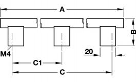 Hafele - Ручка-релінг D12х790х35 мм, алюм., анод.сріблястий - 106.74.920