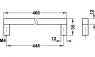 Ручка меблева алюміній колір нержавіюча сталь 460х35 мм