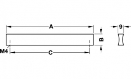 Hafele - Ручка-профіль 108х18 мм, алюміній, сріб., анодов. - 110.72.923