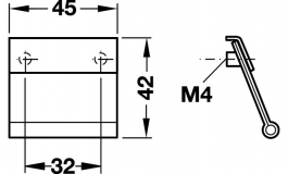 Hafele - Ручка 45х42х32 мм, цамак, шкір.встав., хром.полір - 110.81.150