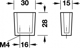 Hafele - Ручка-куб 30х15х28мм, пластм.,хром.мат.,прозор. - 111.26.440