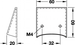 Hafele - Ручка цинк хром.мат.60x20мм - 111.65.400