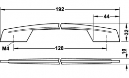 Hafele - Ручка меблева 192х32мм цамак колір  нержавіюча сталь - 113.96.002