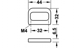 Hafele - Ручка меблева 44х32 мм цинк колір нержавіюча сталь - 113.97.000