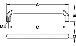 Hafele - Ручка цинк хром.поліров.104x25мм - 116.22.236
