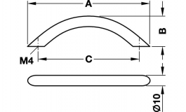 Hafele - Ручка, сталь,хром.,полір.10/115x30мм - 117.31.225