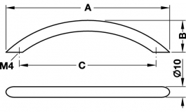 Hafele - Ручка нержавіюч.,сталь,мат.10/339x32мм - 117.64.655