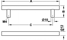 Hafele - Ручка-релінг D12х400х35 мм, нерж. сталь, матовий - 117.66.064