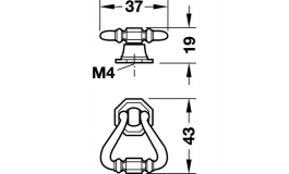 Hafele - Ручка стилізов. трикутна, 43х37х19 мм, цамак, ст. бро - 121.62.104