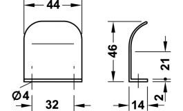 Hafele - Ручка, цинк,хром.,полір. 44x46мм - 124.41.202