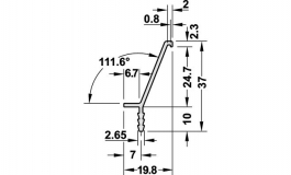 Hafele - Ручка-профіль алюміній, колір срібний 2500мм - 126.35.935