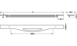 Hafele - Ручка-профіль алюміній хром 395 мм - 126.61.232