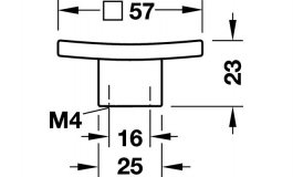 Hafele - Ручка-кнопка цамак хромована полірована 57x23мм - 131.11.200