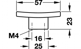 Hafele - Ручка-кнопка цинк / шкіра чорний колір 57x23мм - 131.11.350