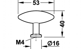 Hafele - Ручка нержавіюча сталь матова 53x40мм - 131.33.020