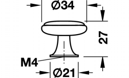 Hafele - Ручка кругла, цинк, золот.кольор./білий 34x27мм - 134.07.817